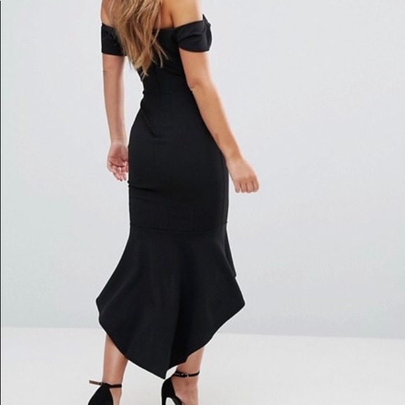 Off Shoulder Ruffle Midi  Dress - Picture 2 of 4